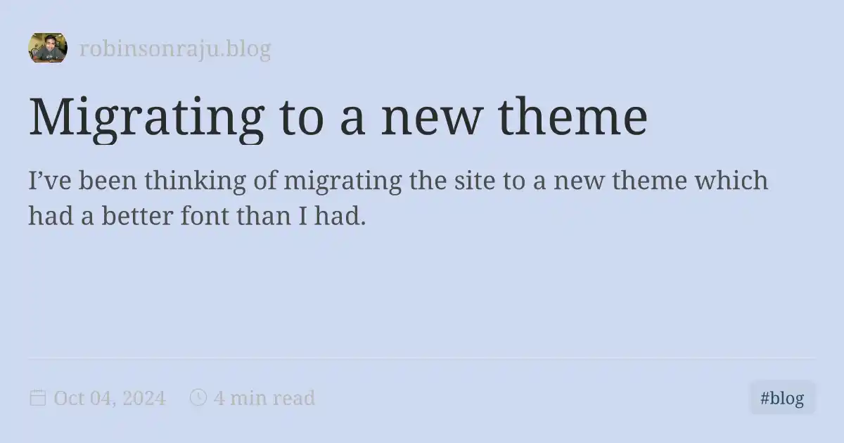Migrating to a new theme